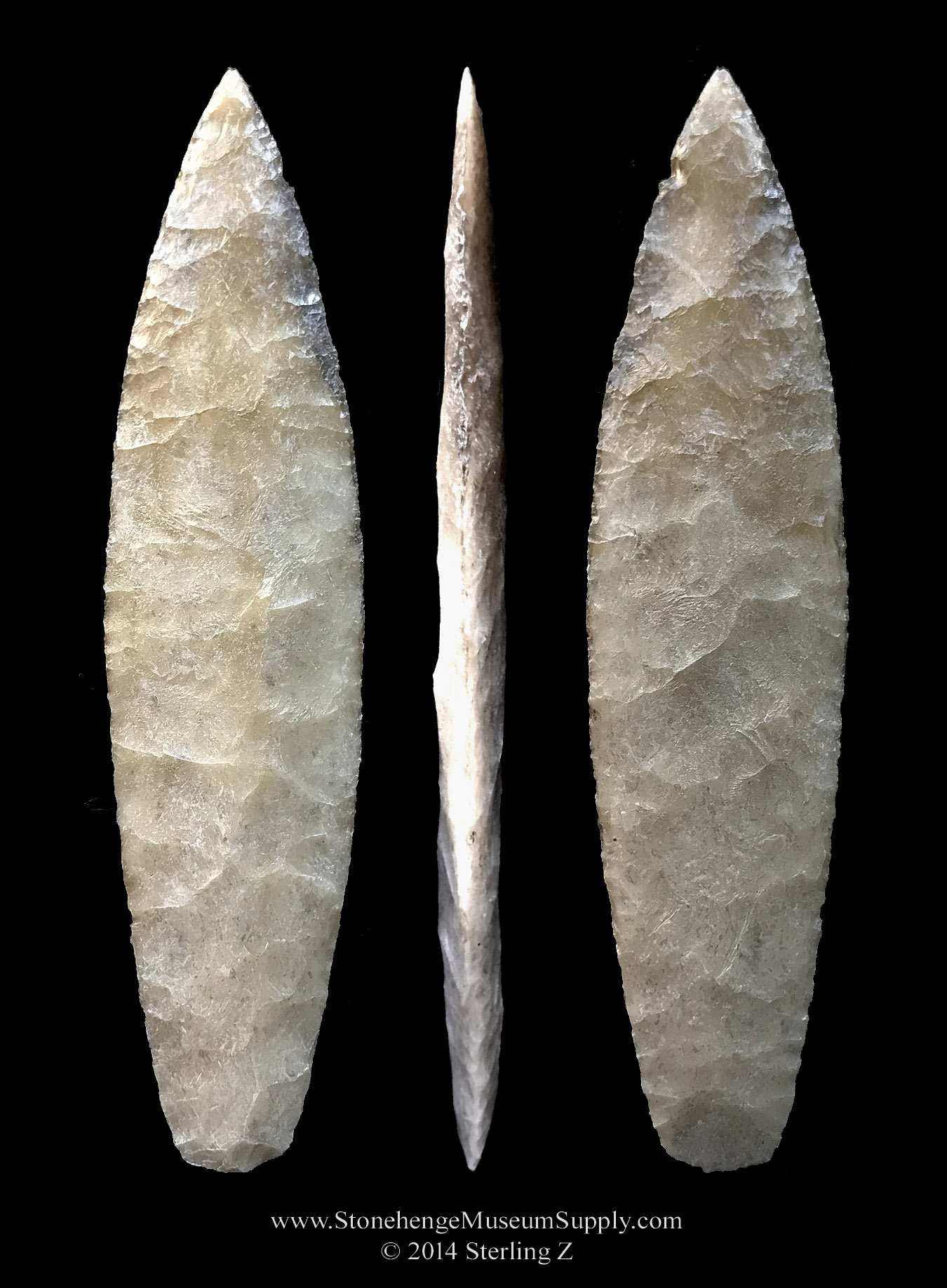 Lithic Cast Agate Basin Paleo Point -Texas Fayette County Dana Harper Cast made by Sterling Z Stonehenge Museum Supply Company arrowhead cast for sale