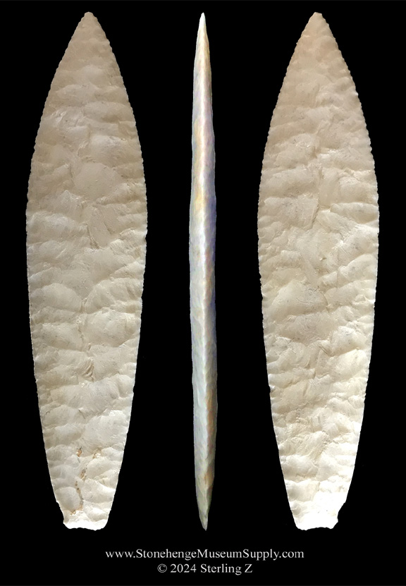 Agate Basin lithic casting - huge Agate Basin cast by Sterling Z Stonehenge Museum Supply lithic cast for sale Agate Basin arrowhead