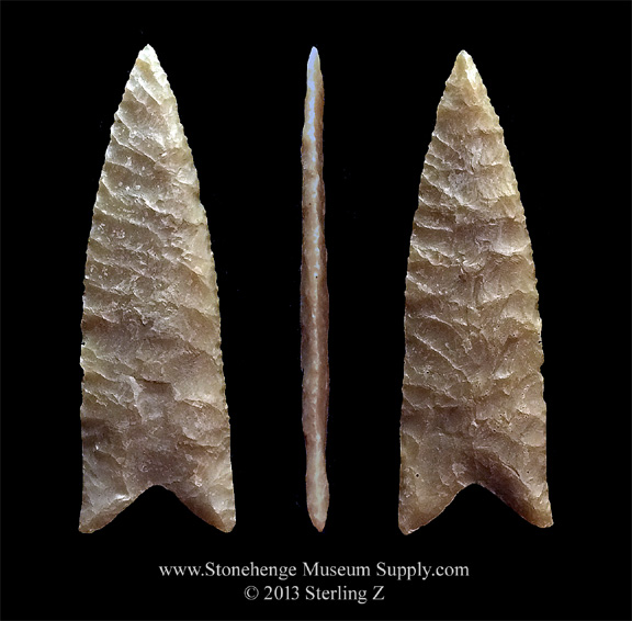 Allen Point found in Kansas - Indian arrowhead - flint chert Allen paleo point Lithic Cast For Sale Arrowhead Kansas Paleo Point