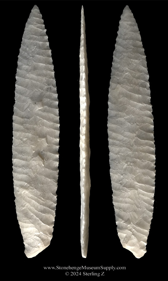 Texas Paleo Angostura Point Knife Lithic Cast - Sterling Z - Arrowhead Lithic Casts for sale TX Texas arrowhead cast Stonehenge Museum Supply Sterling Z