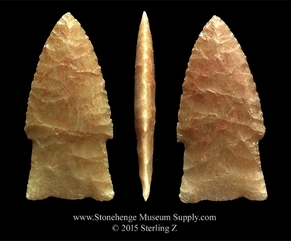 Lithic Cast - Texas Scottsbluff arrowhead cast for sale - Lithic casting Paleo Scottsbluff cast - Cody knife - Scottsbluff
