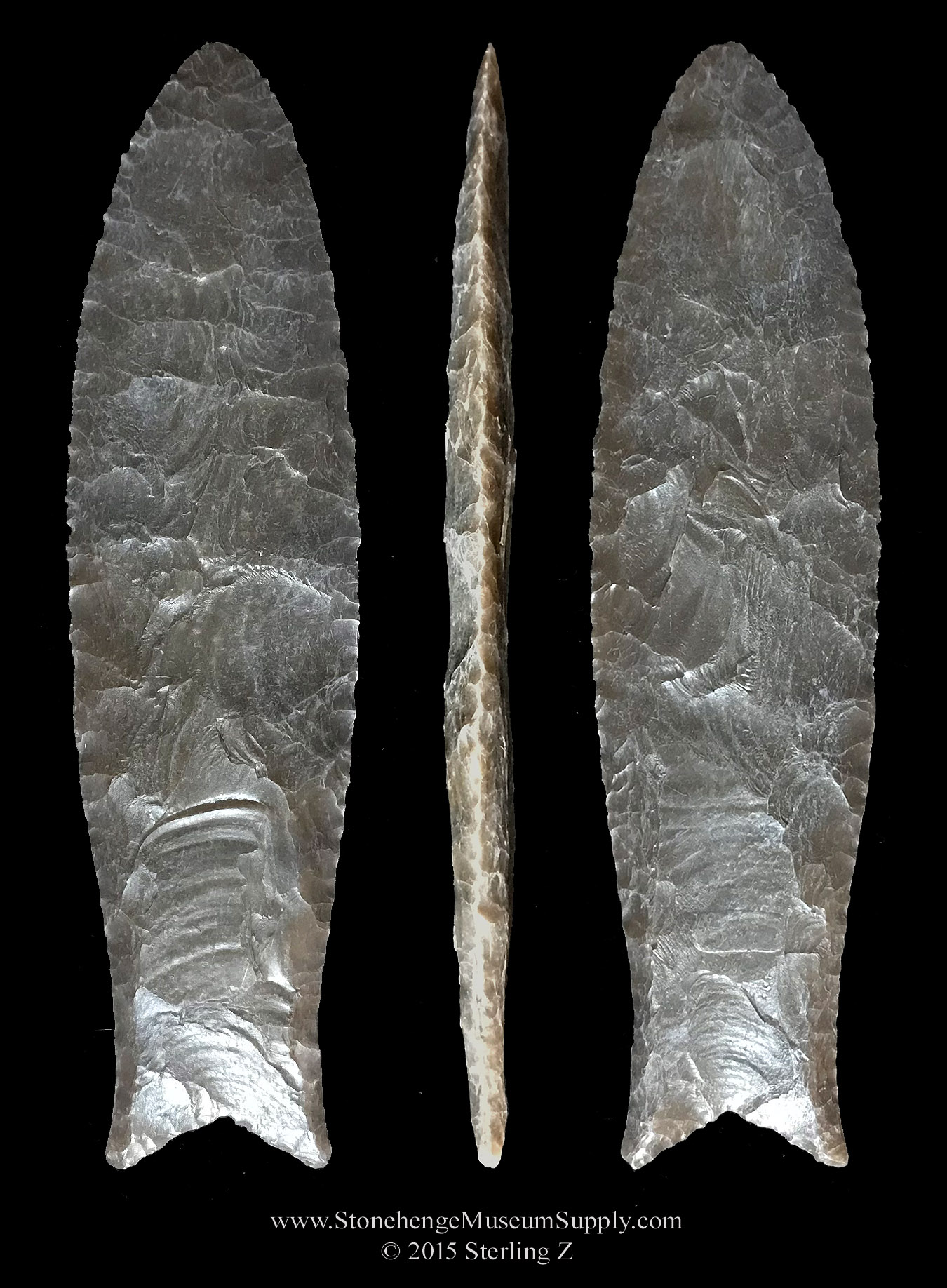 Texas Clovis cast for sale - Clovis Point For Sale - Paleo Arrowhead Replica - Cast of an authentic TX Clovis Blade