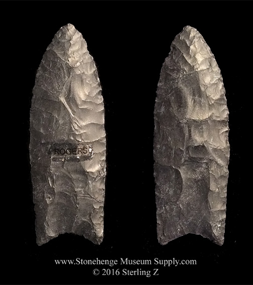 Texas Clovis Point - Dwain Rogers Clovis Point TX - Sterling Z - Fluted Clovis Point lithic casting