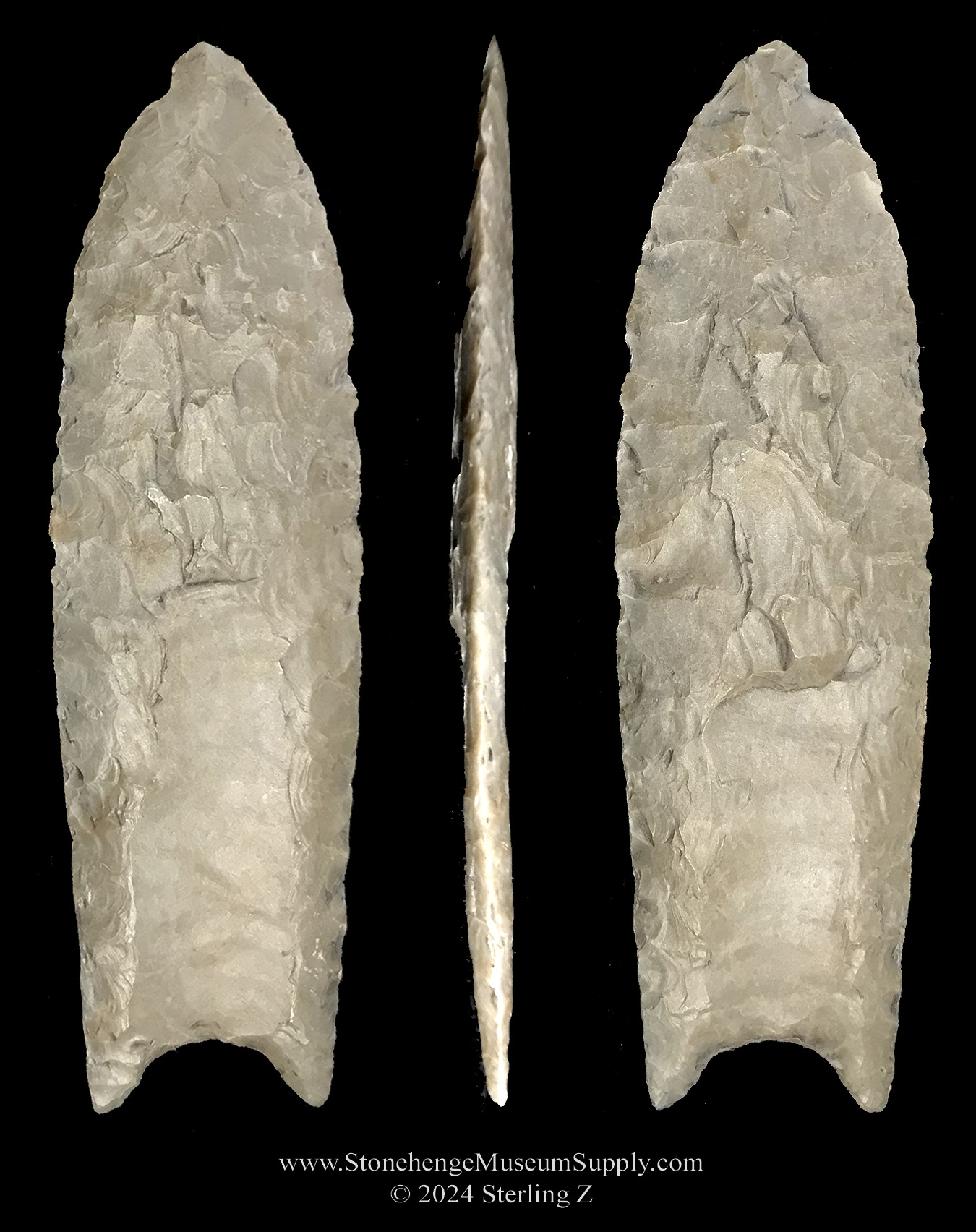 Fluted Clovis Point Whitney Shott Byron Illinois Ogle County Sterling Z Clovis point for sate cast lithic cast arrowhead