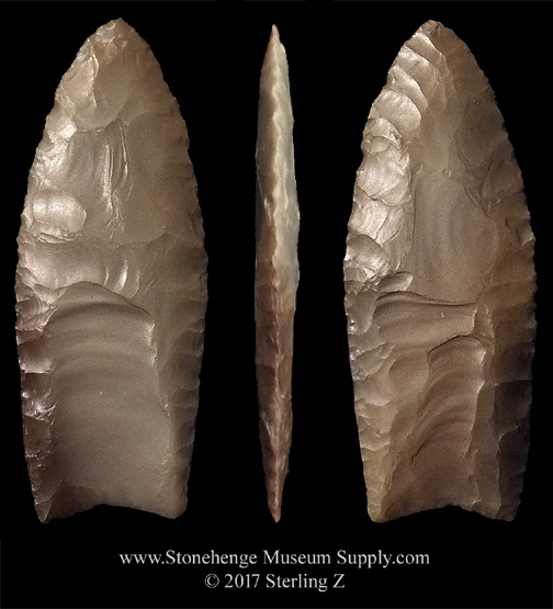 Clovis Point - McFaddin Beach Chambers County Paleo Clovis out of Texas - Dr. Long collection Clovis lithic casting for sale Sterling Z