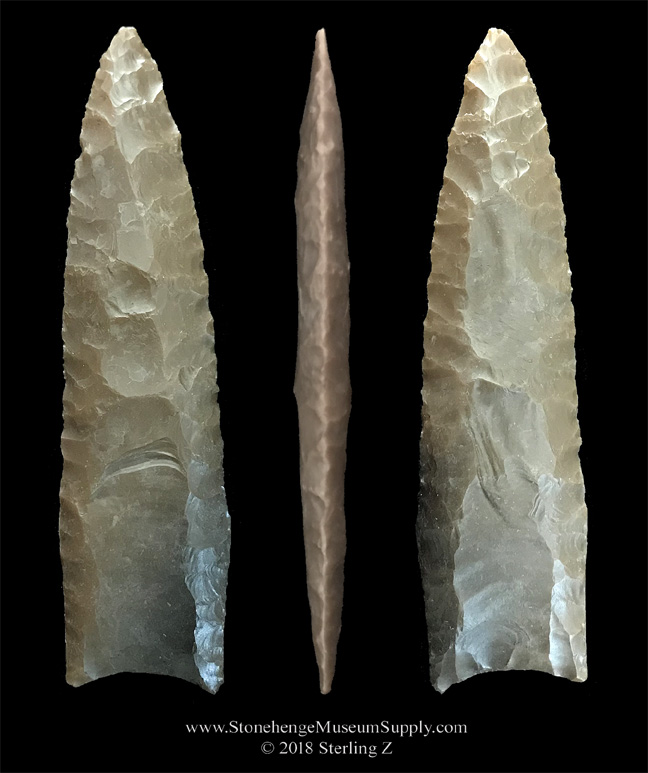 Lithic Casting of a Clovis Point - Fluted Clovis Point Texas- Paleo Clovis Point - Clovis lithic casting Clovis Paleo Point for sale Sterling Z