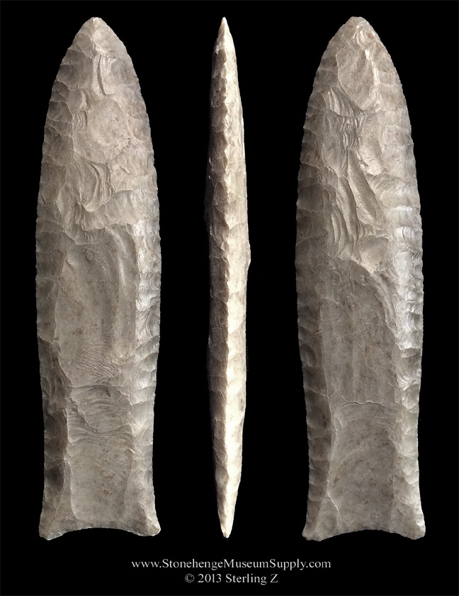 Texas Clovis cast for sale - Lithic Casting Clovis Point, Clovis Point For Sale - Paleo Arrowhead Replica - Cast of an authentic TX Clovis Blade