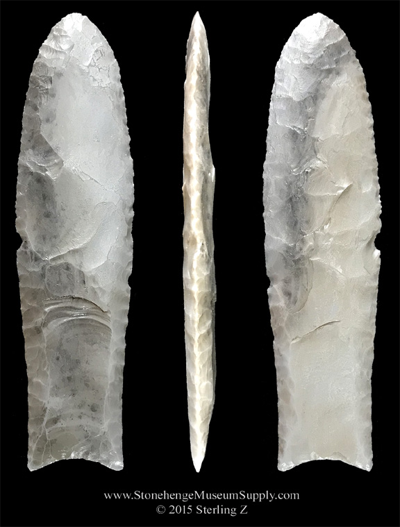 Texas Clovis cast for sale - Clovis Point For Sale - Paleo Arrowhead Replica - lithic cast clovis point, lithic casting, clovis lithic cast, Cast of an authentic TX Clovis Blade
