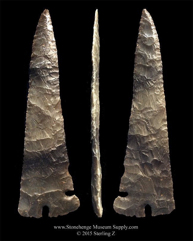 Corner Tang Biface Texas Corner Tang Knife Cast for sale - TX Cornertang cast - lithic casting - For sale Texas Cornertang knife Todd Chism collection - cast by Sterling Z