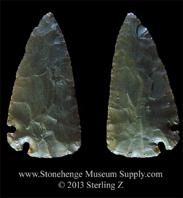 Texas Corner Tang Knife Cast for sale - TX Cornertang cast - lithic casting - Corner Tangs across Texas Cornertang knife Graham Lawrence collection - cast by Sterling Z