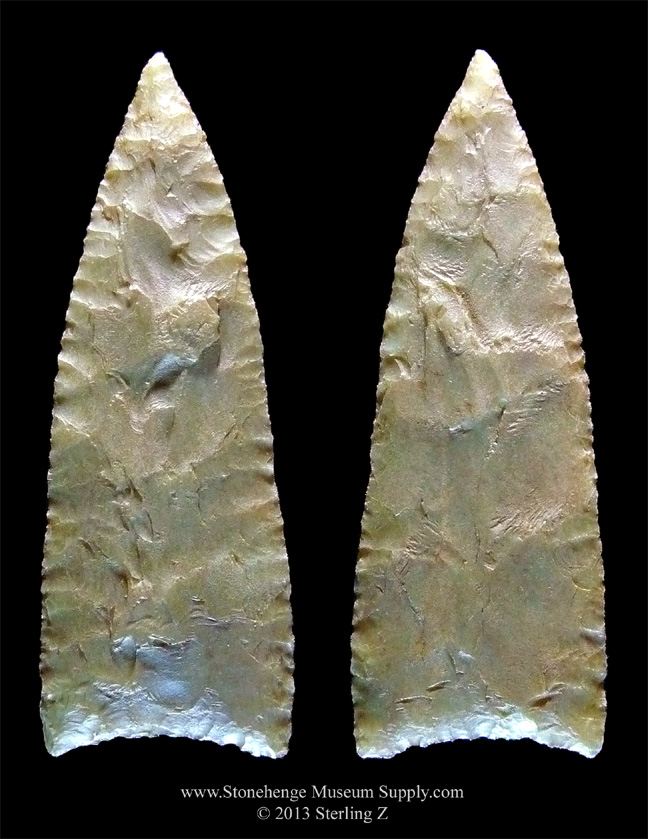 Darl Knife Blade lithic cast - central Texas indian arrowhead - Flint bladeSouth Texas Mahaffey Lithic Cast - Dana Harper collection - TX Paleo Point