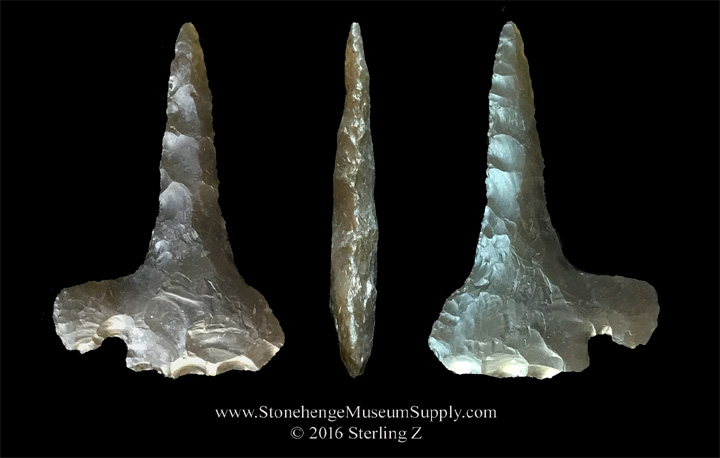 Lithic Casting arrowhead Corner Tang drill Texas Corner Tang Knife Drill Cast for sale - TX Cornertang drill cast - lithic casting - Corner Tangs across Texas Cornertang knife - cast by Sterling Z