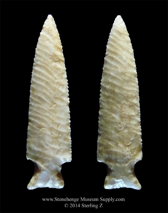 Eagle Lake Lithic Cast - Darl Oblique Flaked arrowhead casts for sale