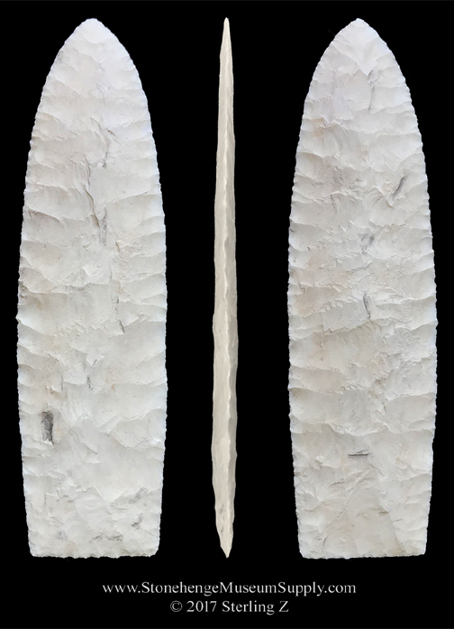 Firstview Paleo Point Lithic Cast by Stonehenge Museum Supply.  Here is an exceptionally well made Cody Firstview Point Lithic Cast by Sterling Z.  The piece was found In Illinois and is a large example.  Lithic Casting Paleo Arrowhead Point Cast.