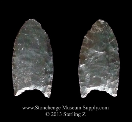 Folson point lithic cast - Folsom point for sale - lithic cast - Kenny Resser Kansas Folsom Lithic Cast - Paleo Lithic casts for sale - Clovis Folsom Midland Pelican Agate Basin