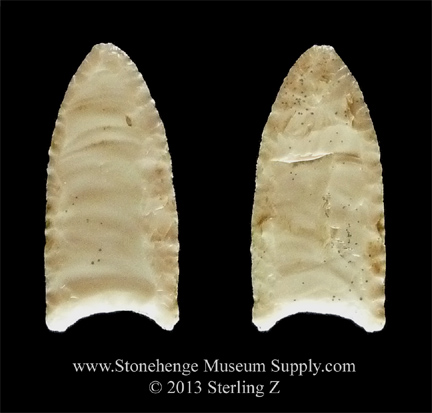 Folson point lithic cast - Folsom point for sale - lithic cast - Dana Harper Texas Folsom Lithic Cast - Paleo Lithic casts for sale - Clovis Folsom Midland Pelican Agate Basin