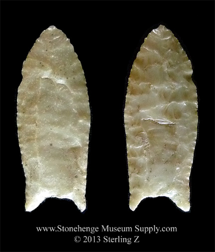 Folson point lithic cast - Folsom point for sale - lithic cast - Dana Harper Texas Folsom Lithic Cast - Paleo Lithic casts for sale - Clovis Folsom Midland Pelican Agate Basin