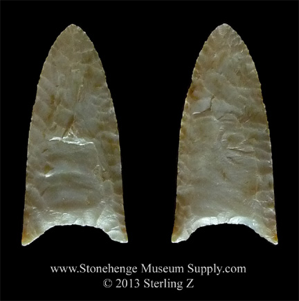 Folson point lithic cast - Folsom point for sale - lithic cast - Bill German Folsom Point South Texas Lithic Cast - Paleo Lithic casts for sale - Clovis Folsom Midland Pelican Agate Basin