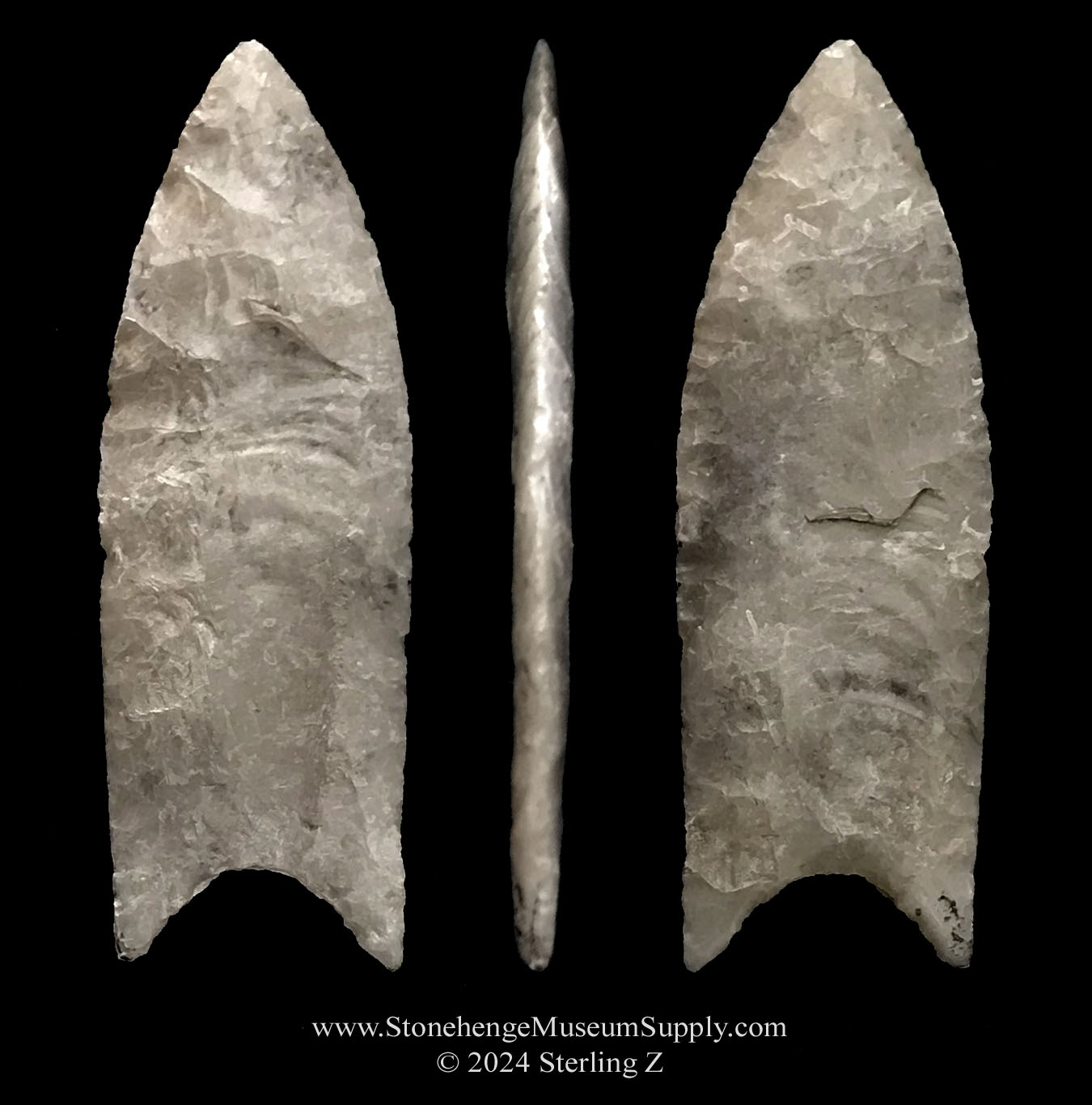 Folson point lithic cast - Folsom point for sale - lithic cast - South Texas Folsom Lithic Cast - Paleo Lithic casts for sale - Clovis Folsom Midland Bandera County TX Folsom paleo point arrowhead