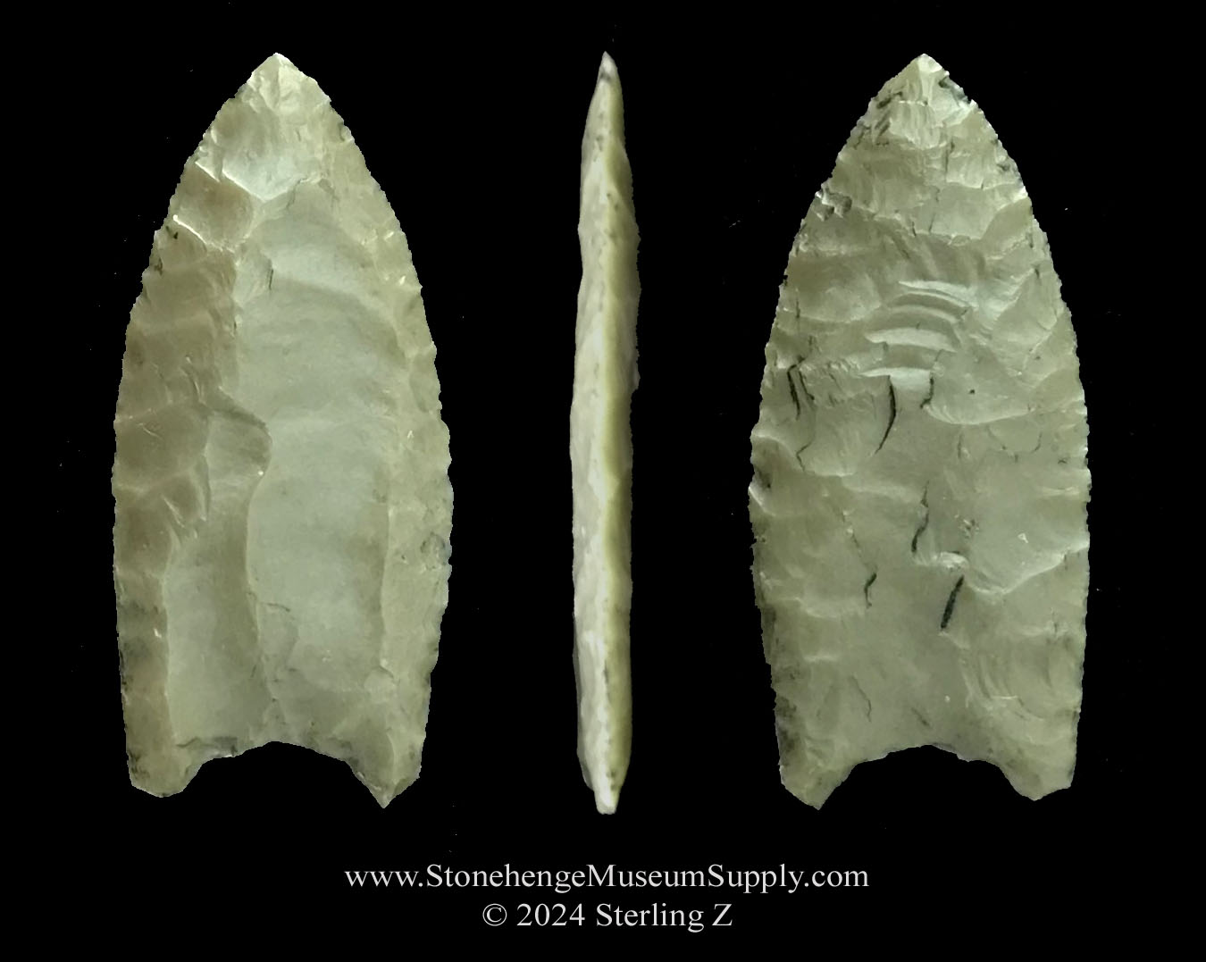 Folson point lithic cast - Folsom point for sale - lithic cast - South Texas Folsom Lithic Cast - Paleo Lithic casts for sale - McFaddin Beach paleo point TX TExas arrowhead for sale