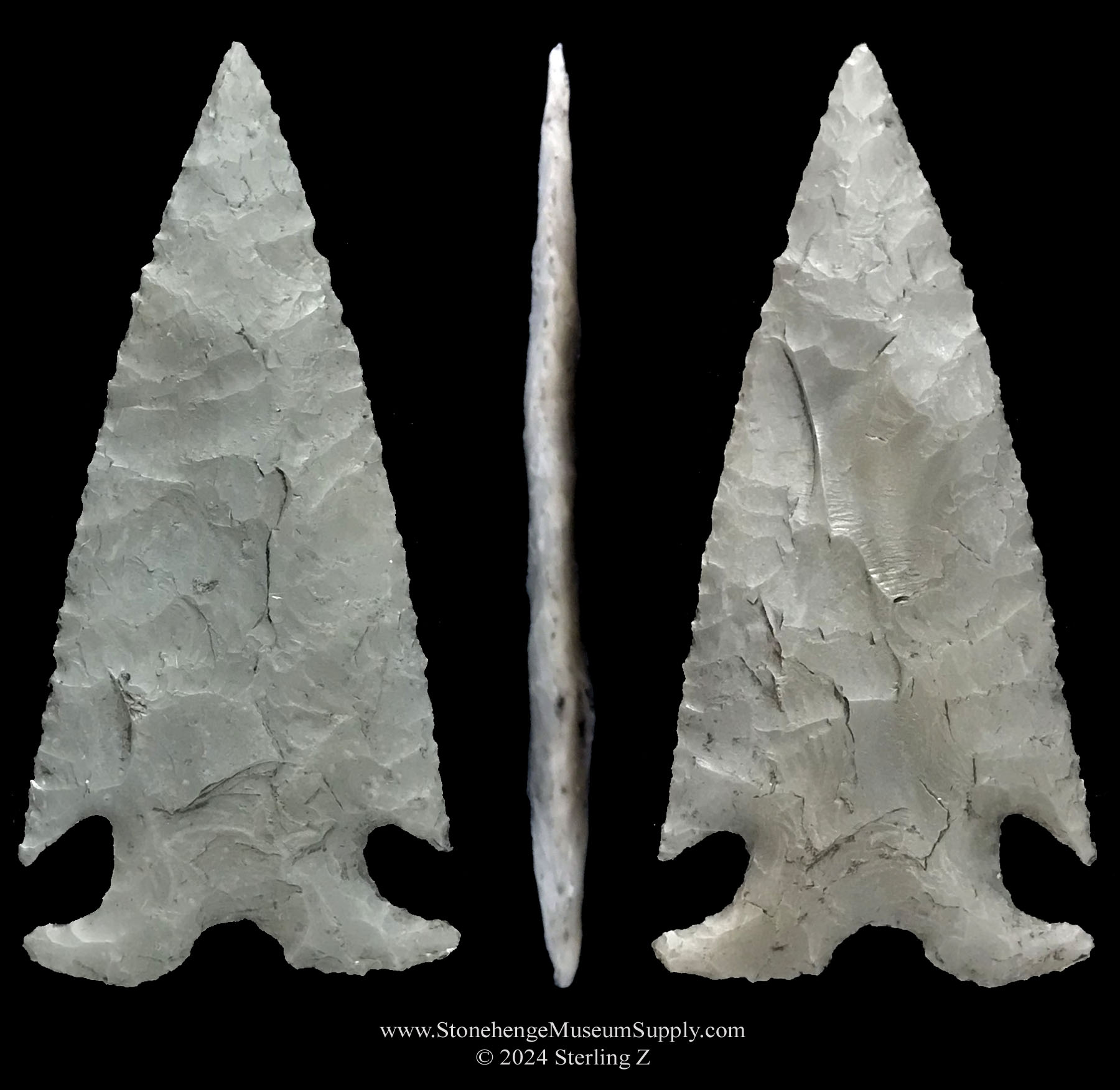 Frio point TX Texas Frio indian artifact arrowhead for sale lithic cast Lithic cast Frio arrowhead - Texas arrowheads - Lithic casts for sale