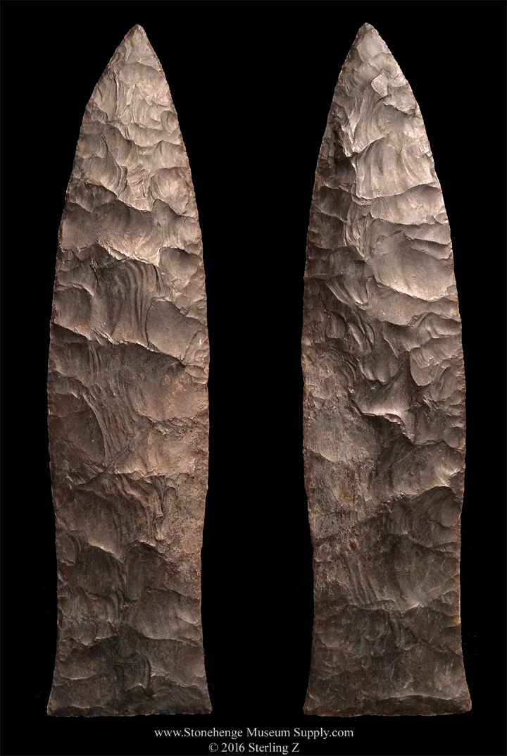 East Texas Gahagan knife - caddo blade from the Davis Site in Cherokee County TX Texas Gahagan Blade arrowhead indian artifact Sterling Z Stonehenge Museum Supply lithis cast lithic casting