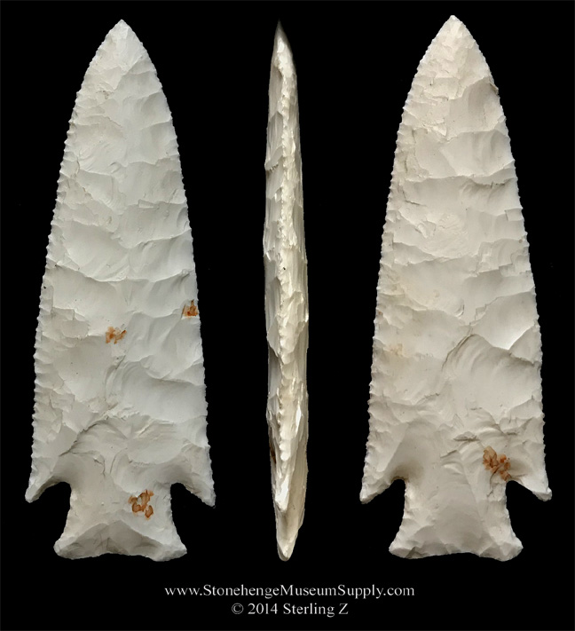 Hardin point lithic cast Burlington chert Lithic casting Hardin indian arrowhead cast