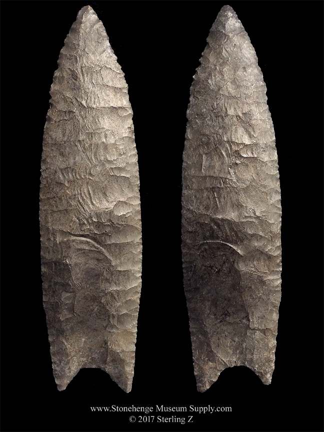 Clovis Lithic Casting KY Kentucky Clovis point lithic cast by Stonehenge Museum Supply - The Robinson Clovis Gainey style Clovis arrowhead paleo for sale