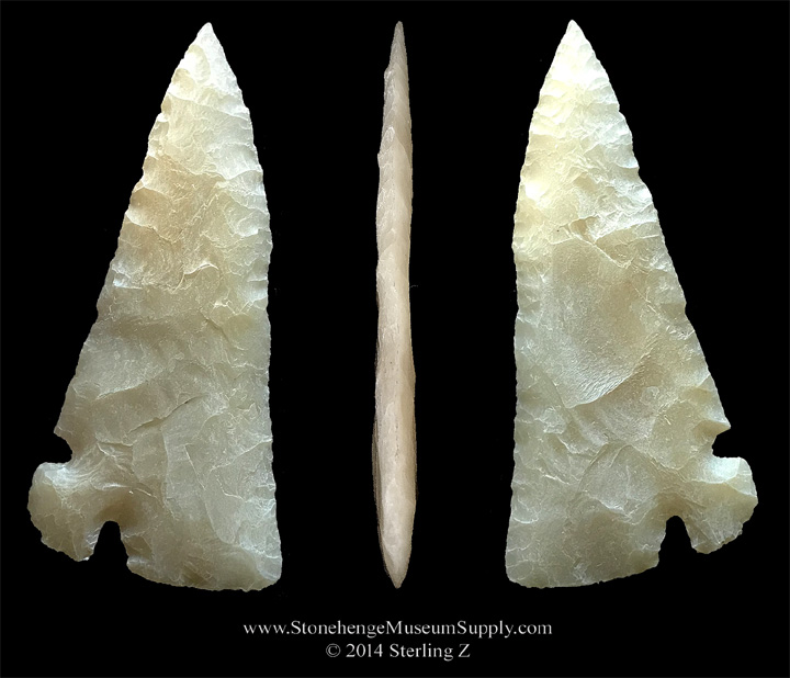 Lithic Casting of a Texas Corner Tang Knife Cast for sale - Milam County TX - Mark Adams collection - TX Arrowhead corner tang cast for sale