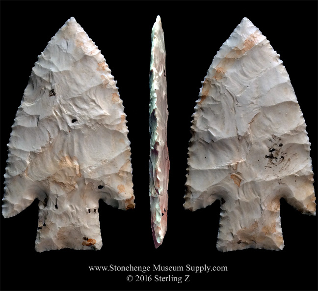 Hardin point Burlington chert Lithic casting Hardin indian arrowhead cast
