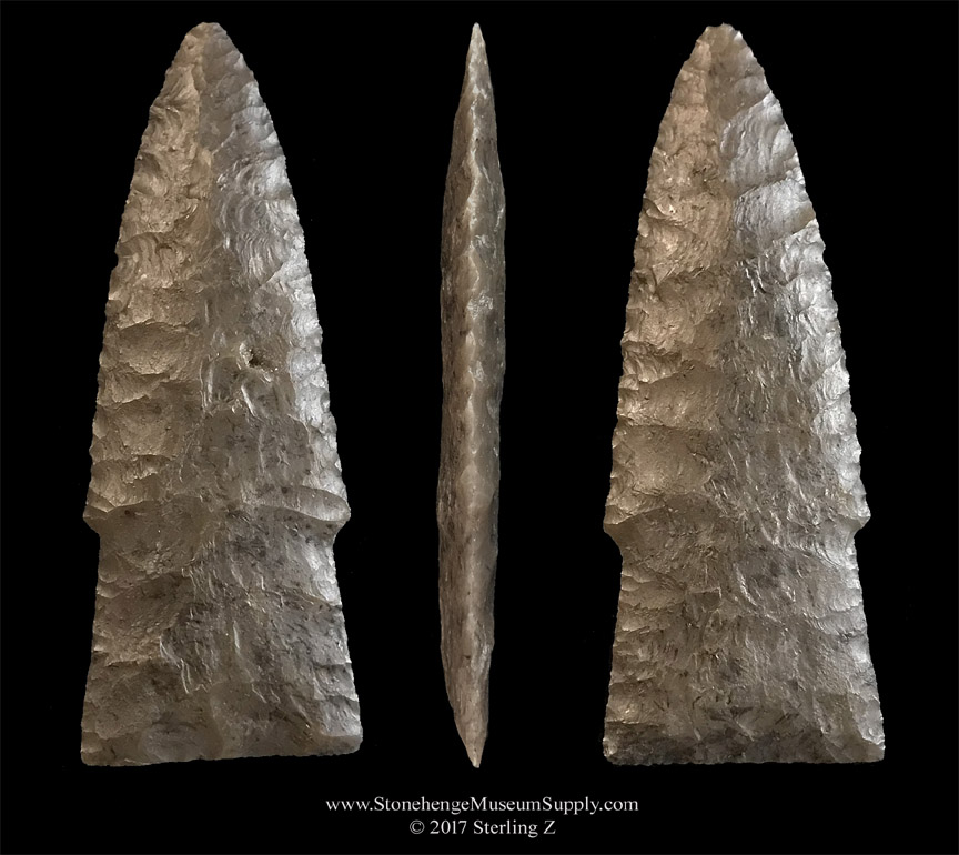 Lithic Casting - lithic cast Texas Scottsbluff arrowhead cast for sale - Paleo Scottsbluff cast - Cody knife - Scottsbluff