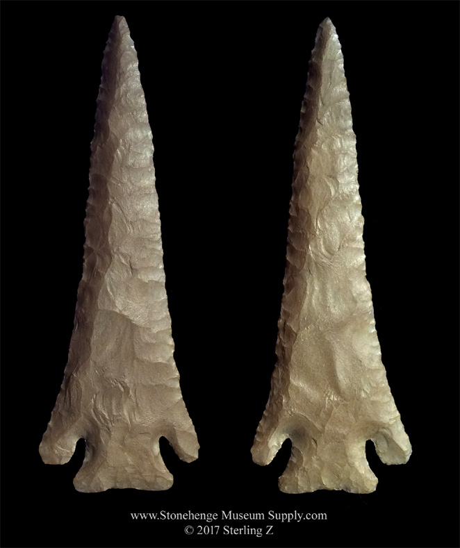 Lost Lake point out of Tennessee - Lost Lake made of Ft Payne chert - beveled Lost Lake Lithic Cast by Sterling Z Stonehenge Museum Supply Co