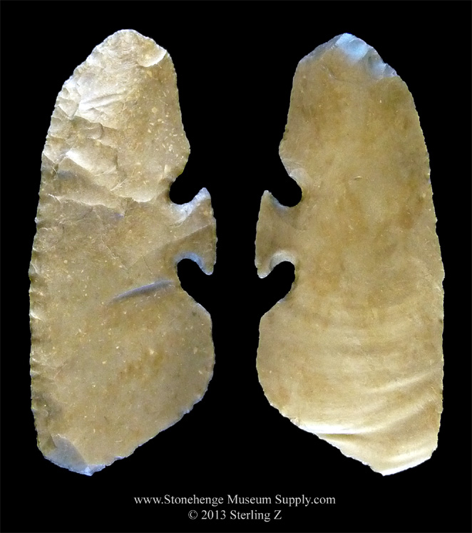 Mid Back Tang Knife - Texas Lithic cast of a midback tang - Rusty Lilljedahl Collection Mid Back Tang Knife Corner Tang