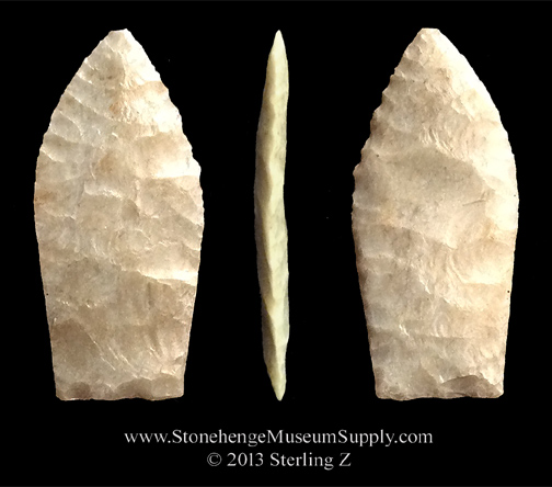 Midland Lithic Cast Sterling Z midland arrowhead lithic casting arrowhead for sale - Paleo lithic cast of a Midland Point West Texas