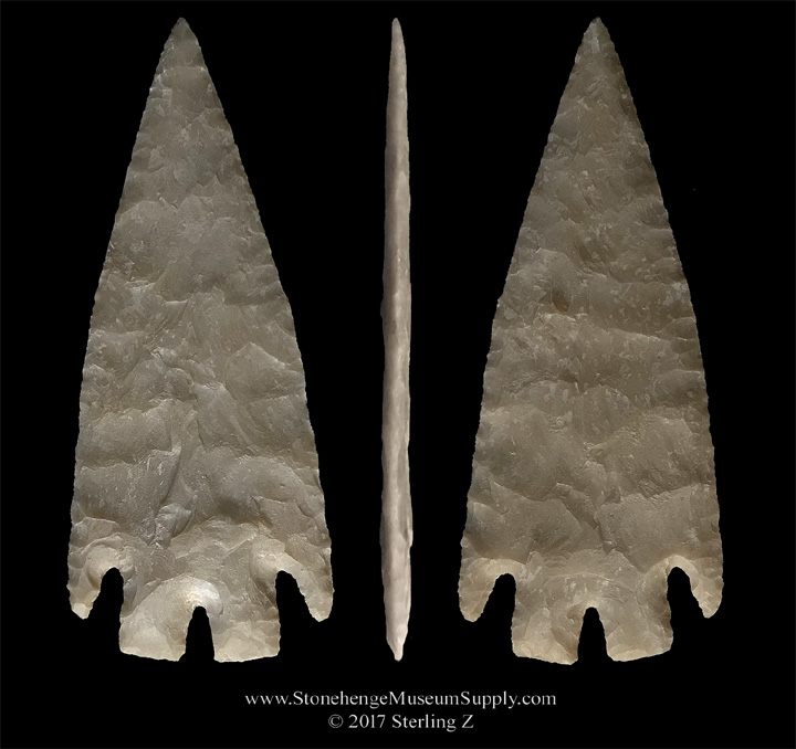 Montell point lithic casting Texas Montell point arrowhead cast bt Sterling Z Stonehenge Museum Supply montell lithic cast