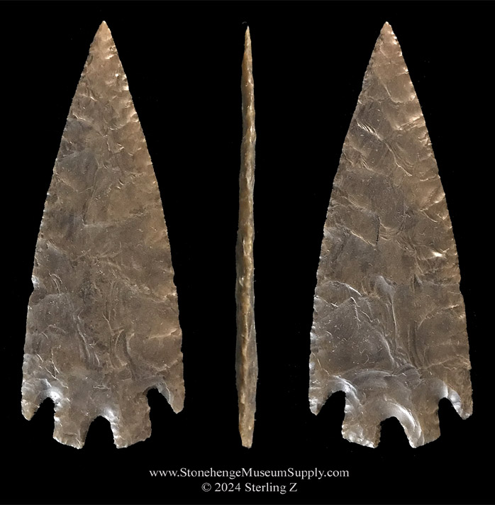 Texas Montell Arrowhead - lithic cast of a Montell arrowhead lithic casting - Texas Lithic Cast - Arrowheads for sale - Montell Arrowhead
