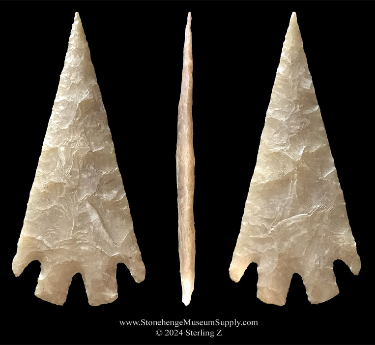 Texas Montell Arrowhead for sale - Lithic cast by Stonehenge Museum Supply - Sterling Z Montell lithic cast for sale Texas Montell Point cast