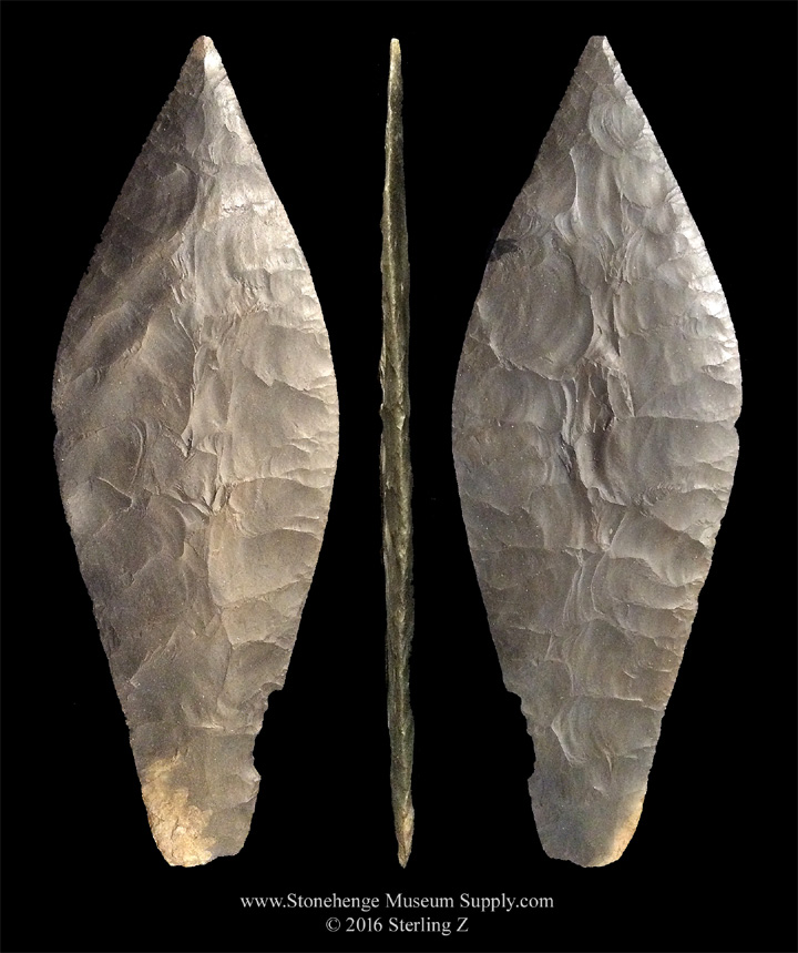 Morse Knife Hornstone Tennessee Ramey Morse Lithic casting - Mitch Lewis collection - Lithic Casting by Sterling Z Stonehenge Museum Supply Company