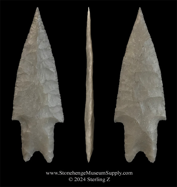 Pedernales point lithic cast for sale. Texas Pedernales point cast by Stonehenge Museum Supply