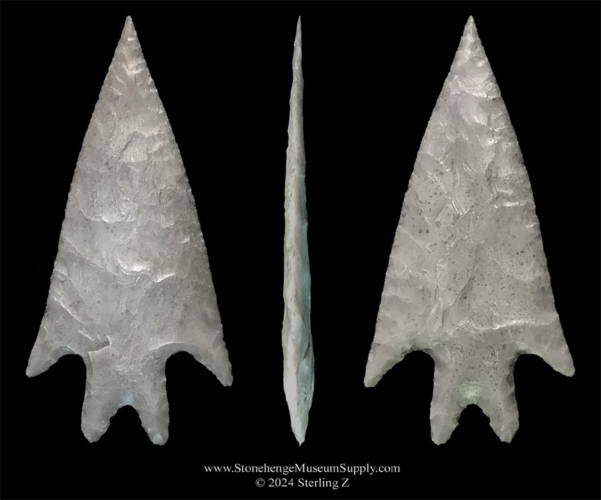 Pedernales lithic cast for sale lithic casting of a Pedernales arrowhead for sale lithic cast indian artifact