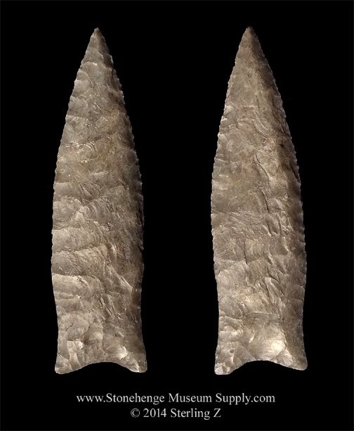 Paleo Plainview Arrowhead For Sale - Cast of a fine Texas Plainview Point - Bill German collection Lithic casting arrowhead cast For Sale