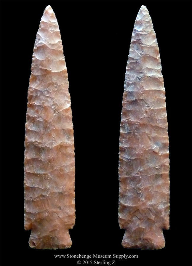 Lithics Casting of a huge Texas Scottsbluff arrowhead - Arrowhead casts for sale - Paleo Scottsbluff cast - Cody knife - Scottsbluff for sale - Paleo - Lithic Casts