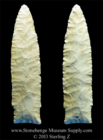 Missouri Scottsbluff arrowhead cast for sale - Paleo Scottsbluff cast - Cody knife - Scottsbluff Lithics Casting Services available