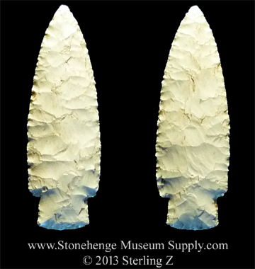 Texas Scottsbluff arrowhead cast for sale - Paleo Scottsbluff cast - Cody knife - Scottsbluff