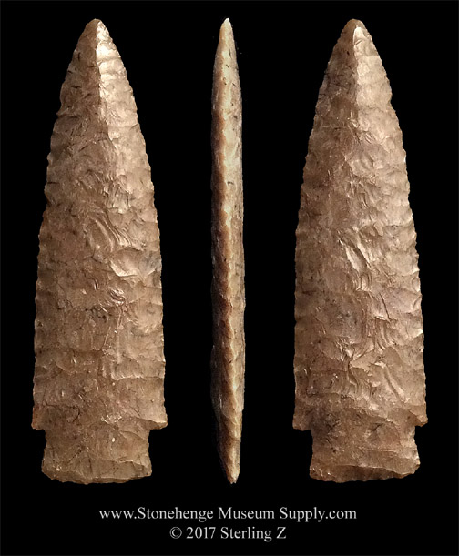 Lithic Casting - Scottsbluff - Arrowheads - Texas Scottsbluff arrowhead cast for sale - Paleo Scottsbluff cast - Cody knife - Scottssbluff