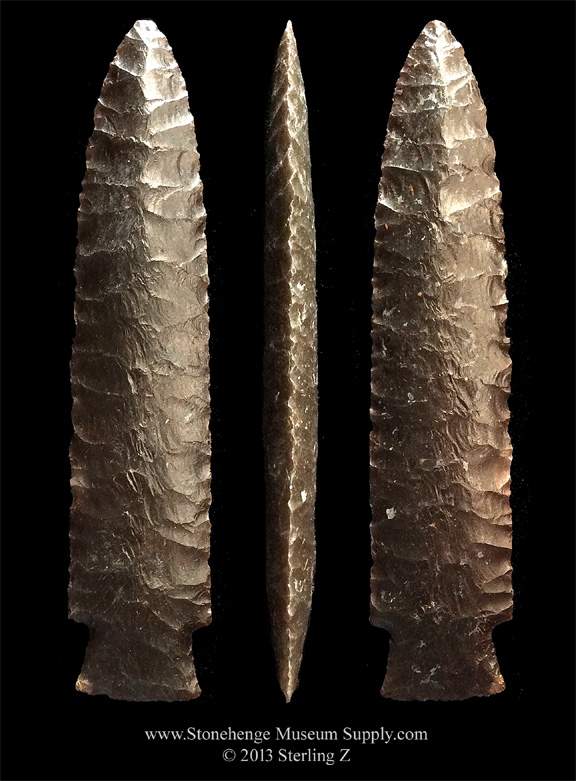 Lithic casts - arrowhead cast - Cody - Texas Scottsbluff arrowhead cast for sale - Paleo Scottsbluff cast - Cody knife - Scottsbluff point TX texas Sterling Z Stonehenge Museum Supply