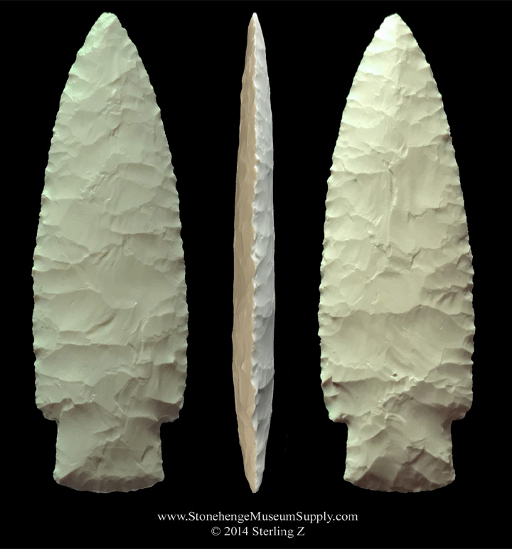 Texas Scottsbluff arrowhead cast for sale - Paleo Scottsbluff cast - Cody knife - Scottsbluff lithic casting scottsbluff