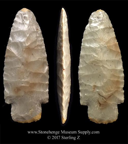 Lithic Casting - Delta County Texas Scottsbluff arrowhead cast for sale - Paleo Scottsbluff cast - Cody knife - Scottsbluff