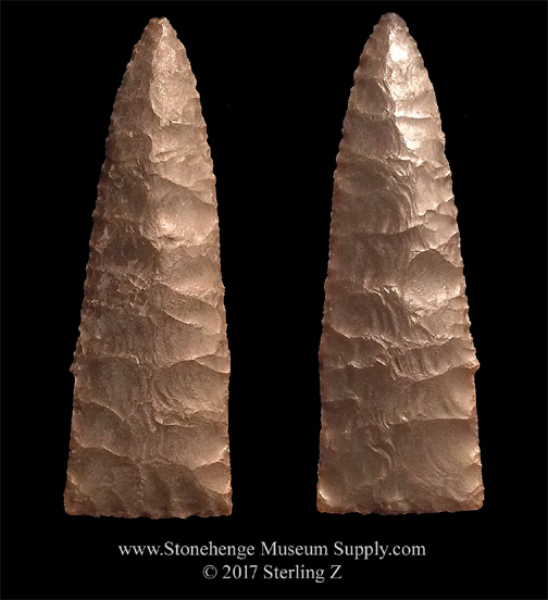 Lithic Casting - McFadden Beach Texas Scottsbluff arrowhead cast for sale - Paleo Scottsbluff cast - Cody knife - Scottsbluff