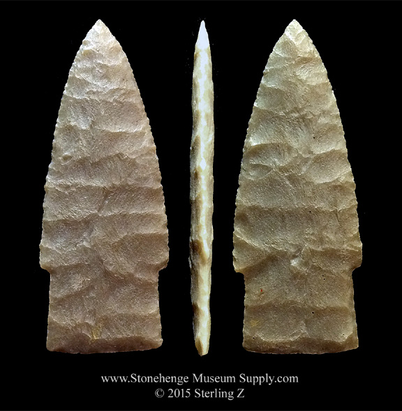 Texas Scottsbluff arrowhead cast for sale - Paleo Scottsbluff cast - Cody knife - TX TEXAS Scottsbluff lithic cast for sale Sterling Z Scottsbluff - Lithic Cast - Paleo Arrowhead Cast